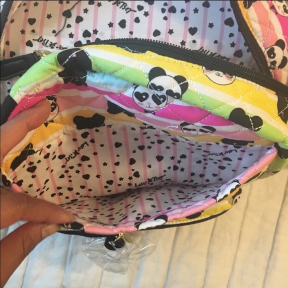 NWT Luv Betsey | Rainbow Striped Panda Backpack - Picture 4 of 7